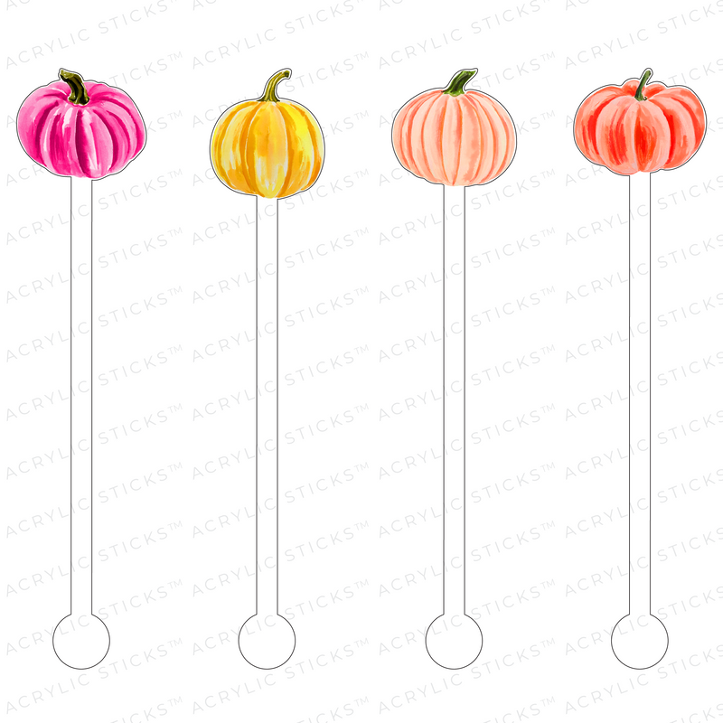 A GROUP OF GOURDS ACRYLIC STIR STICKS COMBO