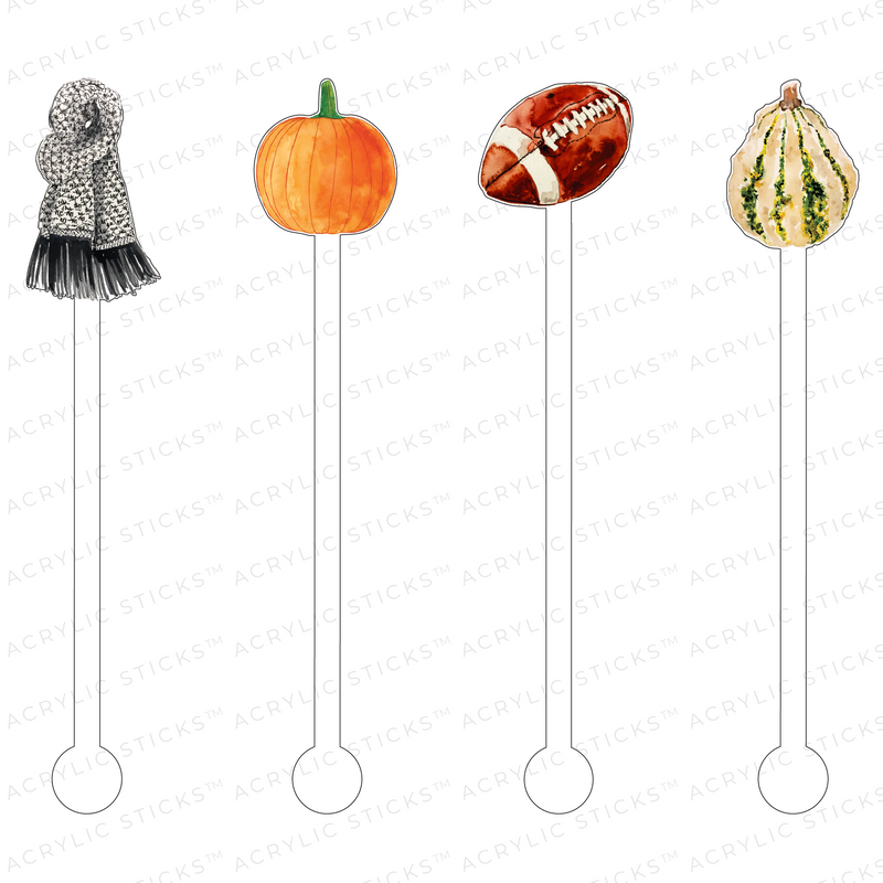FALL FOOTBALL ACRYLIC STIR STICKS COMBO