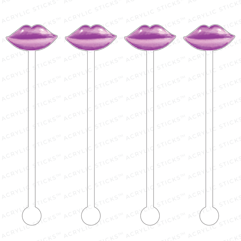 HOT PURPLE LIPS ACRYLIC STIR STICKS