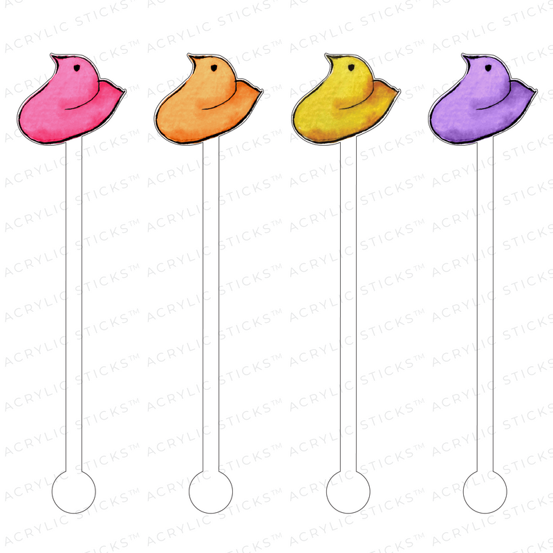 CHICK MARSHMALLOWS ACRYLIC STIR STICKS COMBO