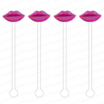 HOT PINK LIPS ACRYLIC STIR STICKS