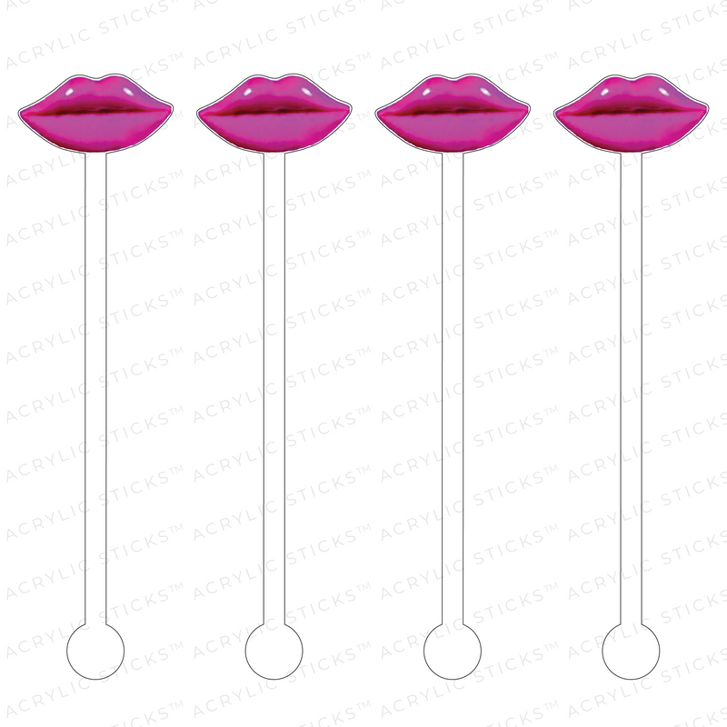 HOT PINK LIPS ACRYLIC STIR STICKS