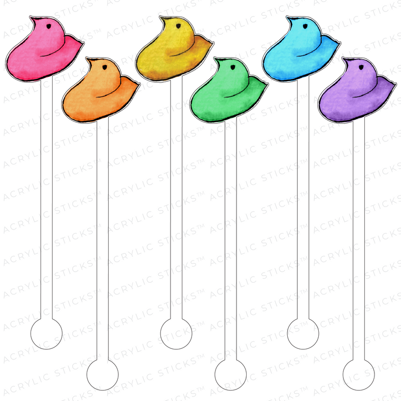 A WHOLE LOTTA PEEPS ACRYLIC STIR STICKS COMBO
