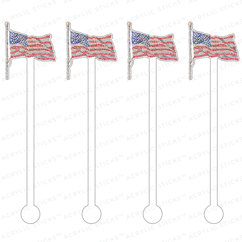 AMERICAN FLAG SIGNATURE SERIES ACRYLIC STIR STICKS