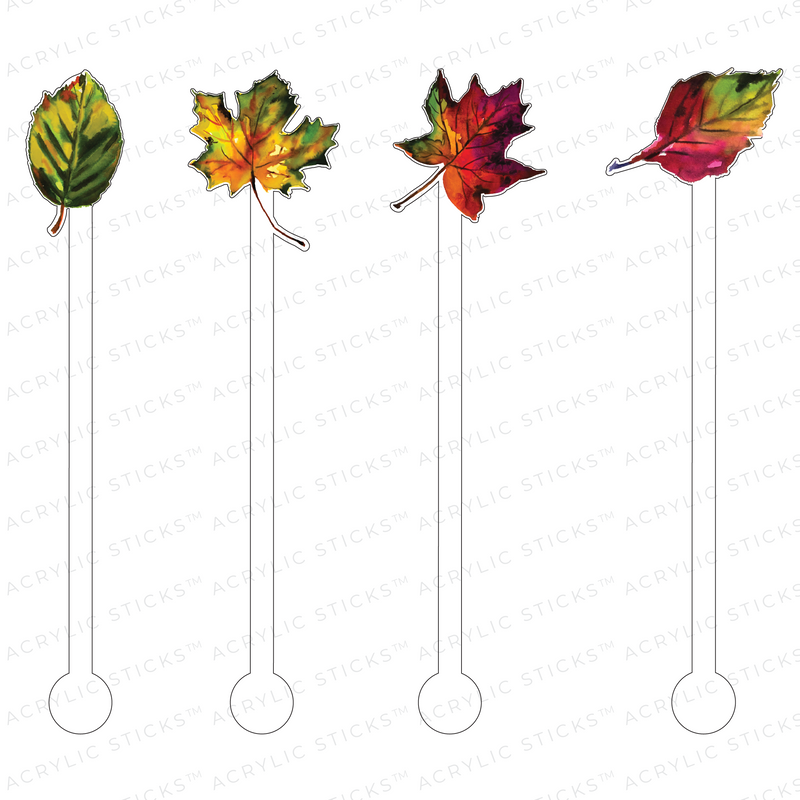 FALL LEAVES ACRYLIC STIR STICKS COMBO
