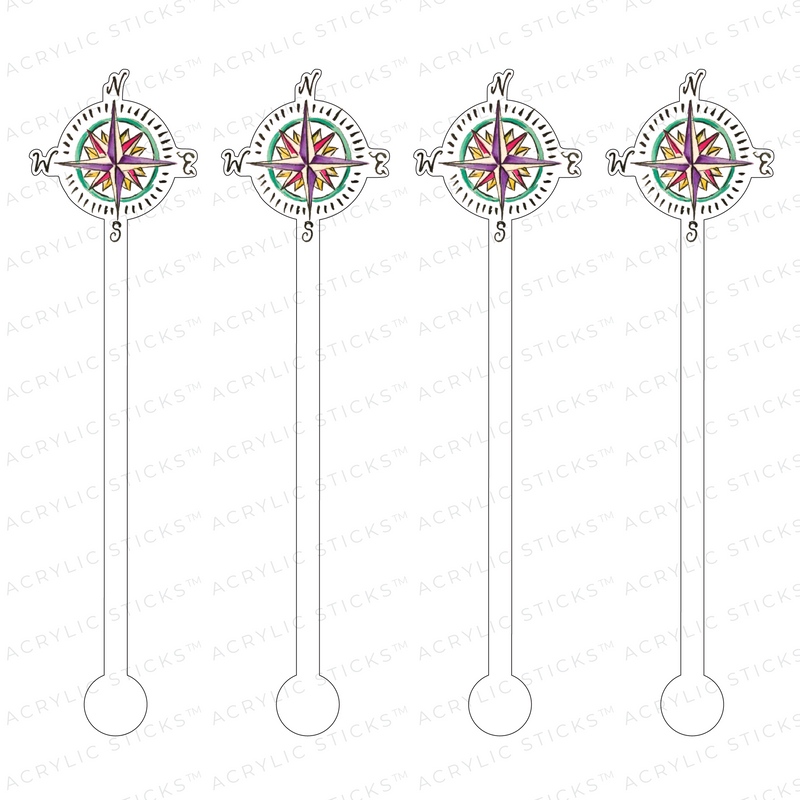 COMPASS ACRYLIC STIR STICKS