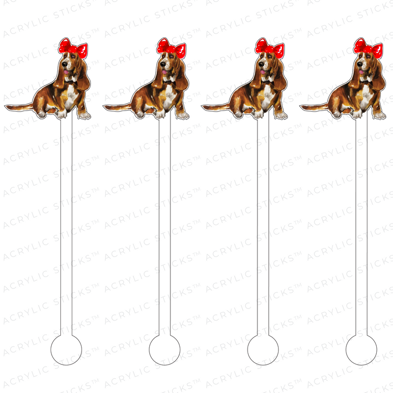 CHRISTMAS HOUND DOG ACRYLIC STIR STICKS