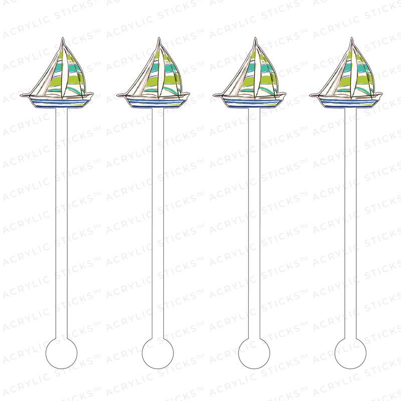 SAILBOAT ACRYLIC STIR STICKS
