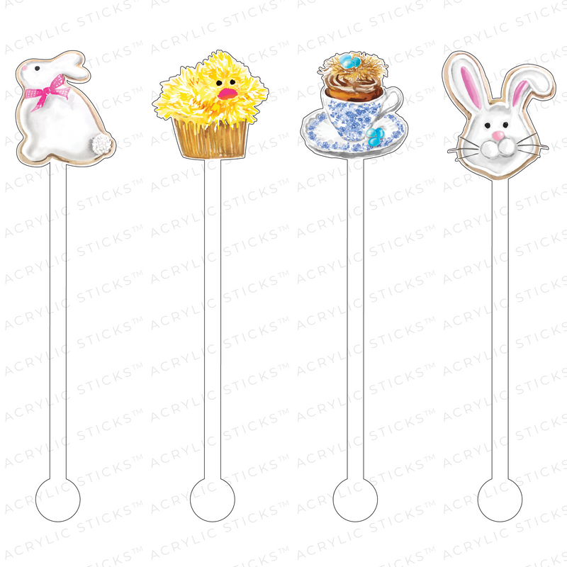 EASTER SWEETS ACRYLIC STIR STICKS COMBO