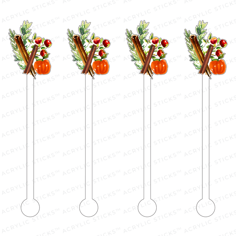 FALL GARNISH CLUSTER ACRYLIC STIR STICKS
