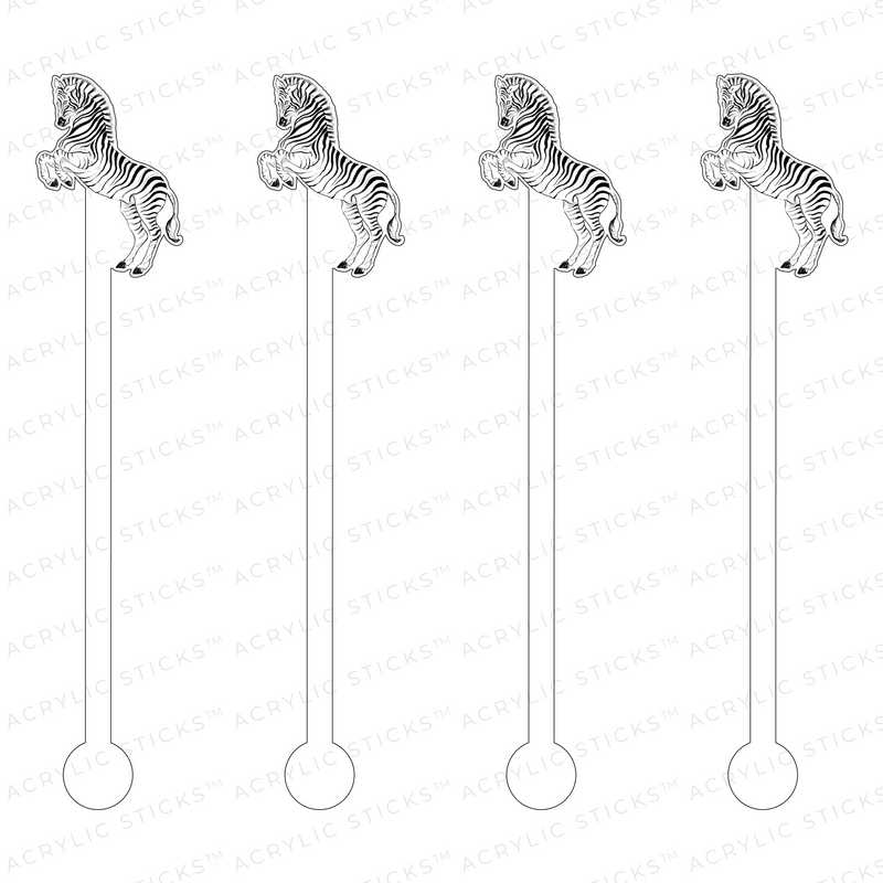 REARING ZEBRA ACRYLIC STIR STICKS