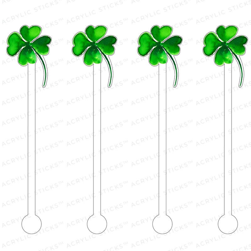 FOUR LEAF CLOVER ACRYLIC STIR STICKS