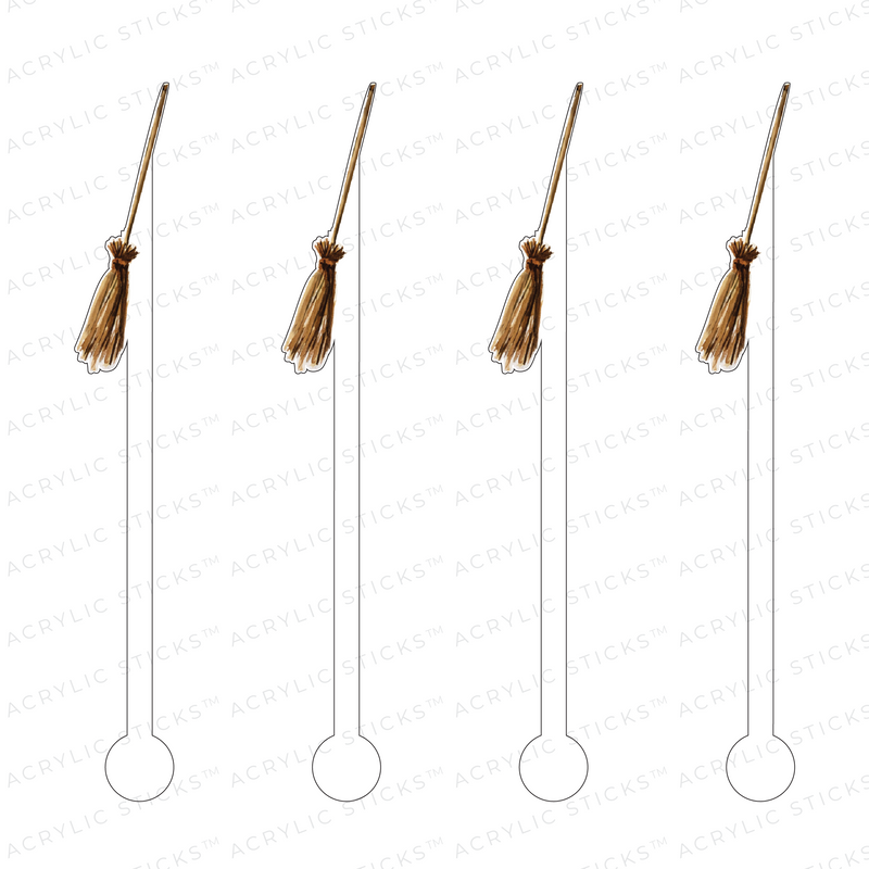 WITCH BROOM ACRYLIC STIR STICKS