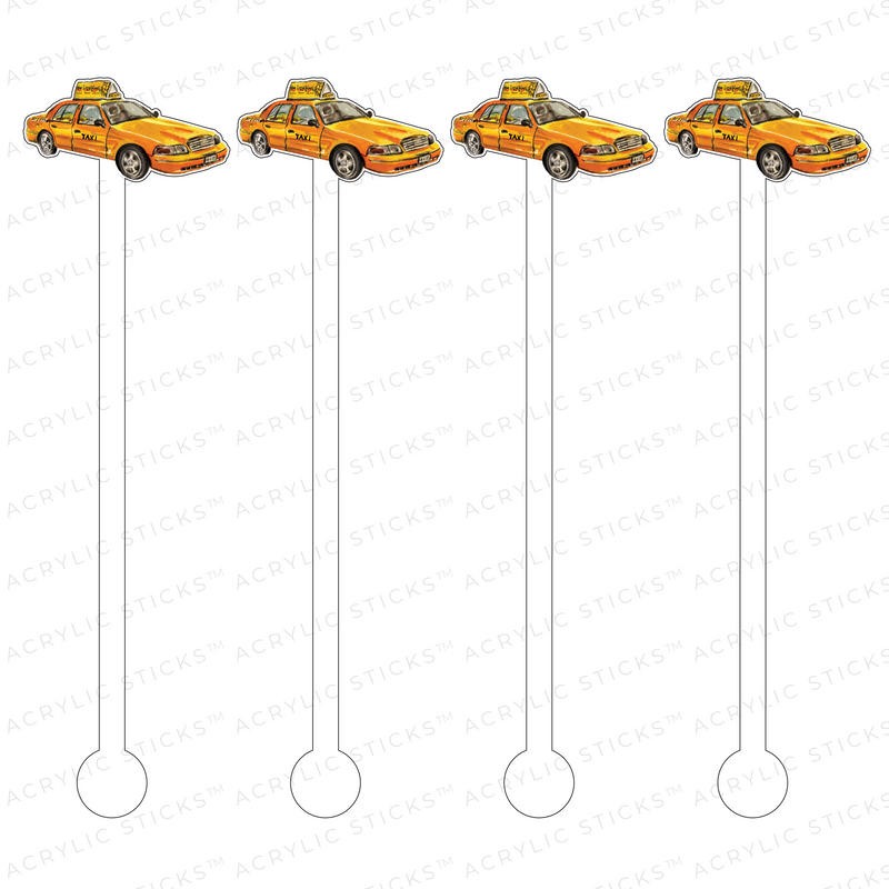 TAXI CAB ACRYLIC STIR STICKS