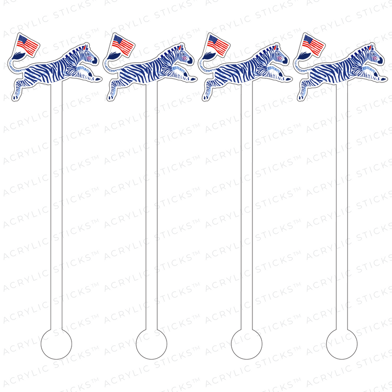 AS X TAYLOR BEACH DESIGN RED, WHITE & ZEBRA ACRYLIC STIR STICKS