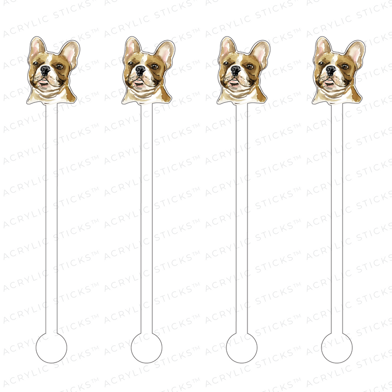 BEIGE FRENCHIE PROFILE ACRYLIC STIR STICKS
