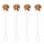 RED DACHSHUND PROFILE ACRYLIC STIR STICKS