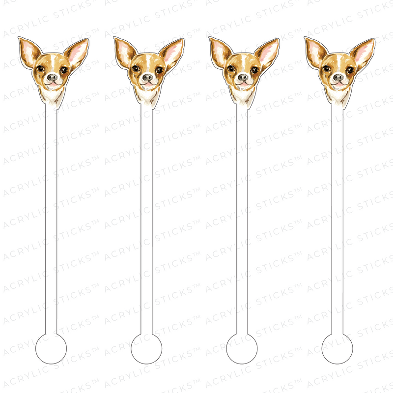 CHIHUAHUA PROFILE ACRYLIC STIR STICKS