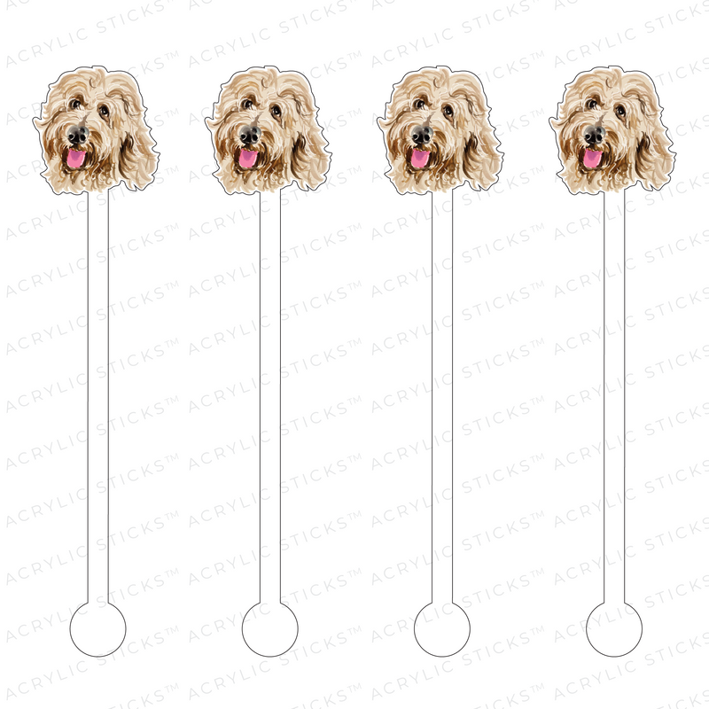 GOLDENDOODLE PROFILE ACRYLIC STIR STICKS