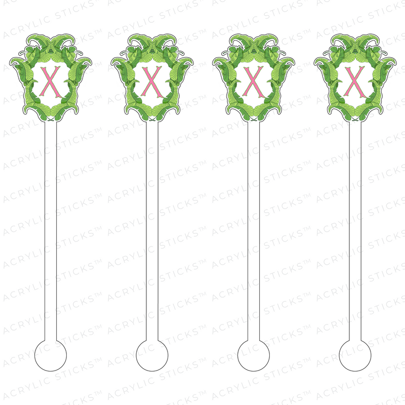 AS X TAYLOR BEACH DESIGN 'X' PALM CREST ACRYLIC STIR STICKS