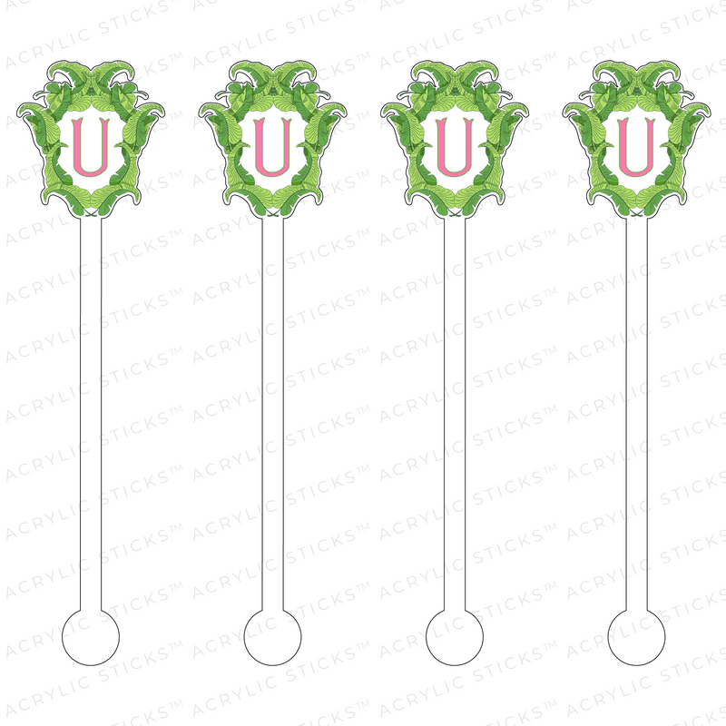 AS X TAYLOR BEACH DESIGN 'U' PALM CREST ACRYLIC STIR STICKS