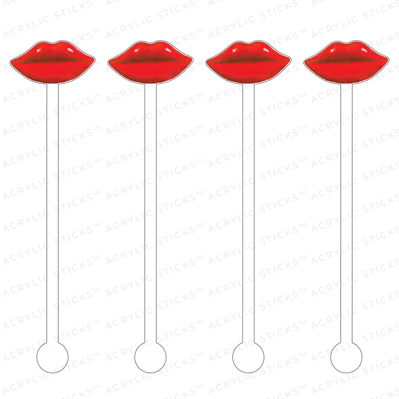 HOT RED LIPS ACRYLIC STIR STICKS