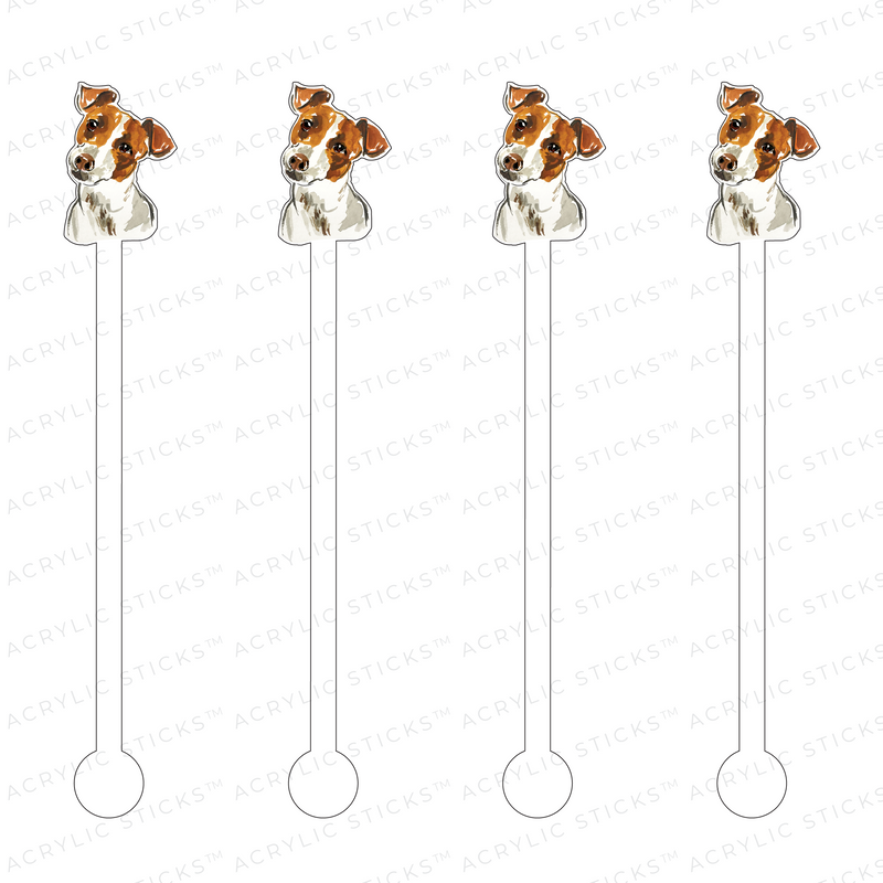 JACK RUSSELL TERRIER PROFILE ACRYLIC STIR STICKS