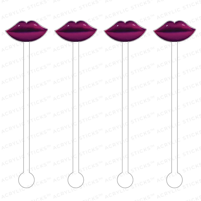 BURGANDY LIPS ACRYLIC STIR STICKS