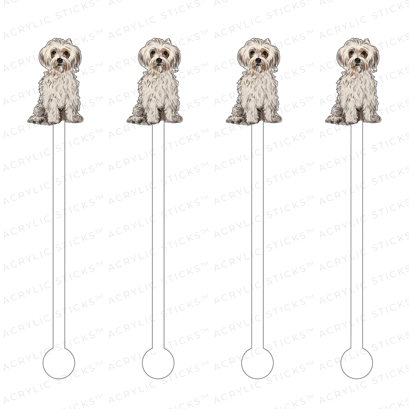 BLONDE MORKIE ACRYLIC STIR STICKS