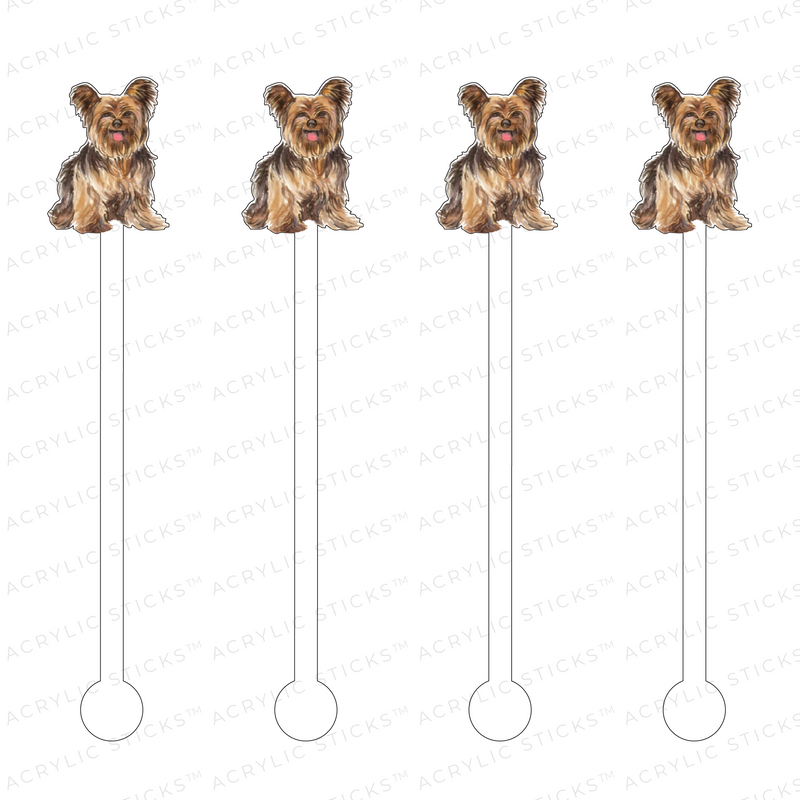 YORKIE ACRYLIC STIR STICKS