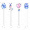 AS X TAYLOR BEACH DESIGN BLUE & WHITE EASTER ACRYLIC STIR STICKS COMBO