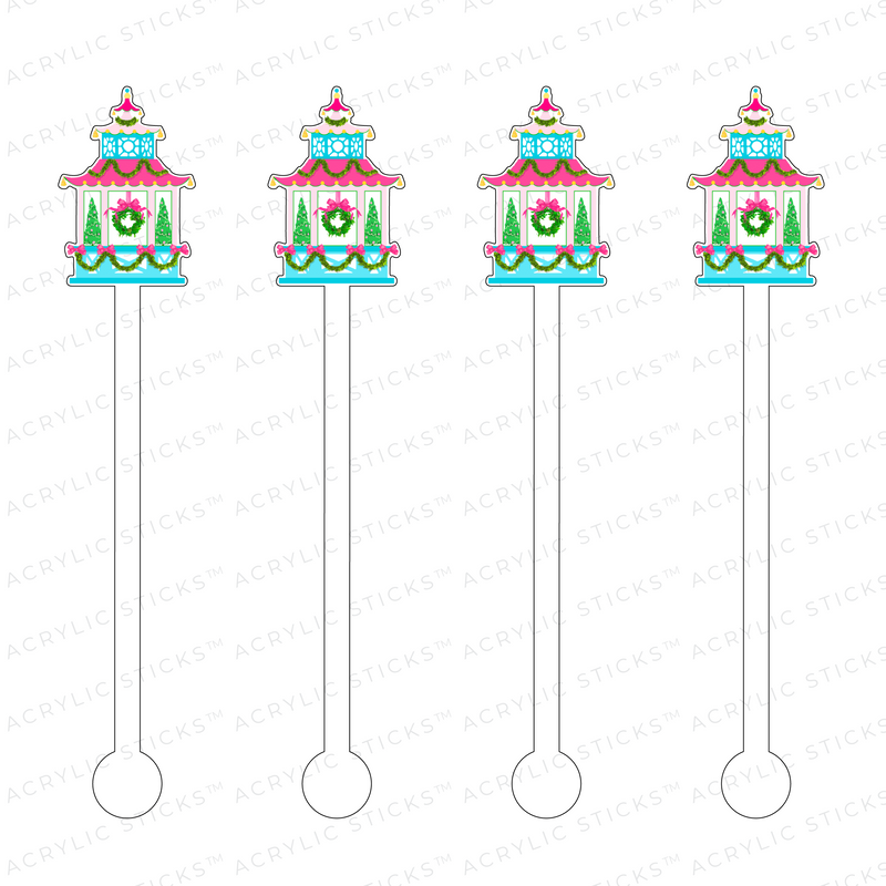 AS X TAYLOR BEACH DESIGN HOLIDAY PAGODA ACRYLIC STIR STICKS