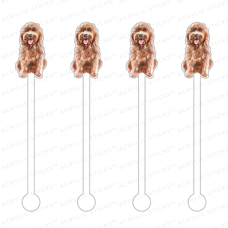GOLDENDOODLE ACRYLIC STIR STICKS