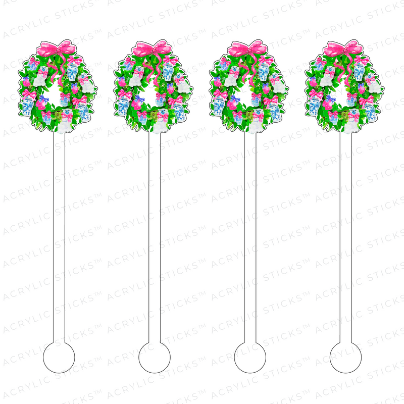 AS X TAYLOR BEACH DESIGN 'A FEW OF MY FAVORITE THINGS' WREATH ACRYLIC STIR STICKS