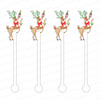 AS X TAYLOR BEACH DESIGN CHRISTMAS COCKTAILS REINDEER ACRYLIC STIR STICKS