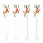 AS X TAYLOR BEACH DESIGN CHRISTMAS COCKTAILS REINDEER ACRYLIC STIR STICKS
