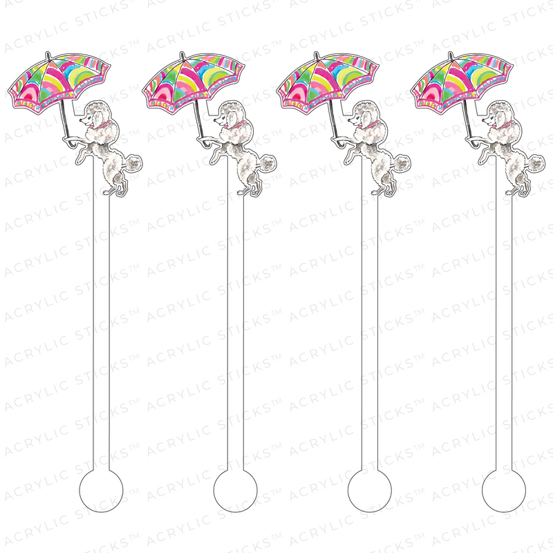 DANCING CIRCUS POODLE ACRYLIC STIR STICKS