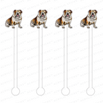 ENGLISH BULLDOG ACRYLIC STIR STICKS