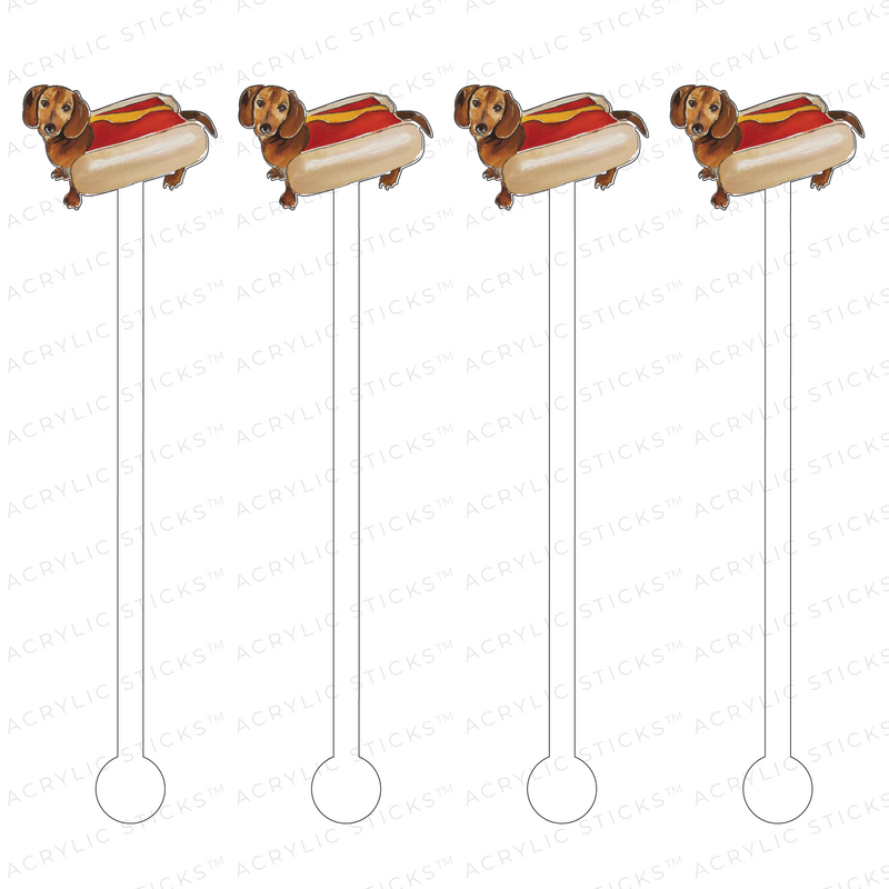 WIENER DOG ACRYLIC STIR STICKS