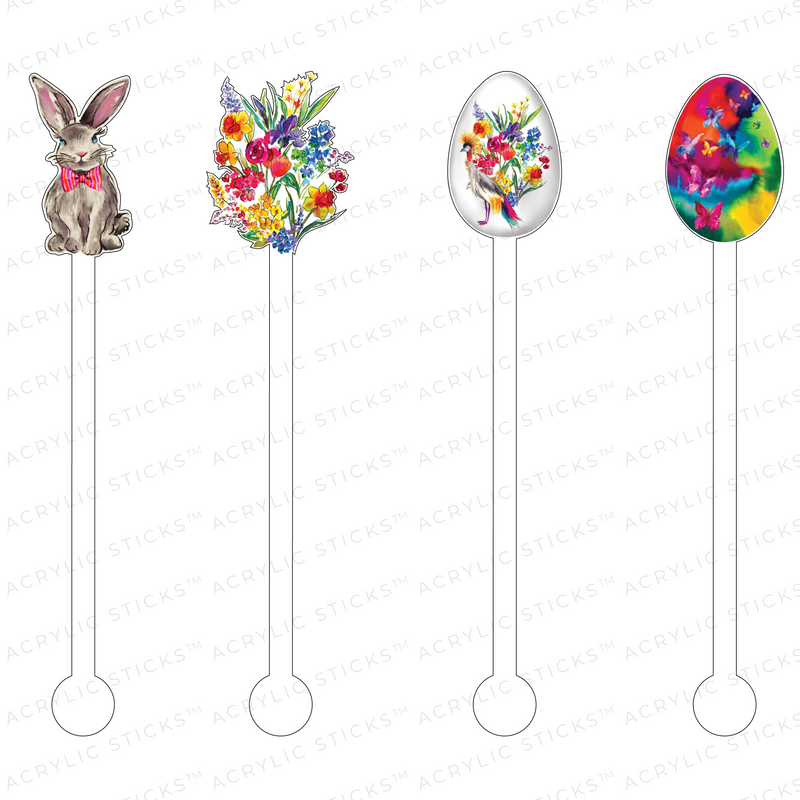 SPRING INTO EASTER ACRYLIC STIR STICKS COMBO