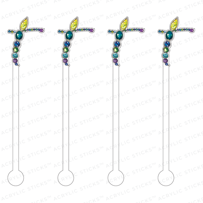 LITTLE 'T' JEWELED MONOGRAM ACRYLIC STIR STICKS