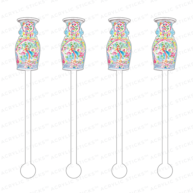 AS X TAYLOR BEACH DESIGN EXOTIC COLORS GINGER URN ACRYLIC STIR STICKS