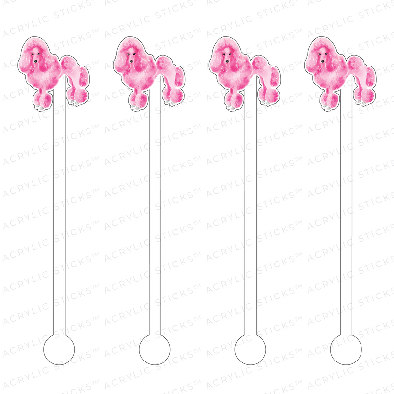 PINK POODLE ACRYLIC STIR STICKS
