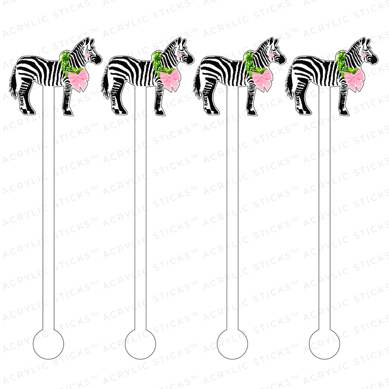 AS X TAYLOR BEACH DESIGN DECORATIVE WREATH ZEBRA ACRYLIC STIR STICKS