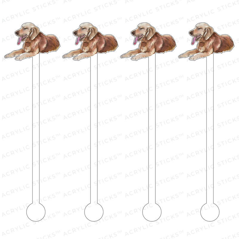 GOLDEN RETRIEVER LAYING DOWN ACRYLIC STIR STICKS
