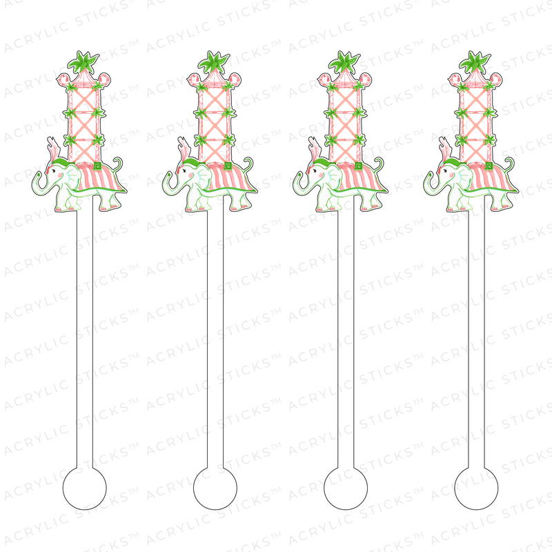 AS X TAYLOR BEACH DESIGN ELEPHANT PAGODA PARADE ACRYLIC STIR STICKS