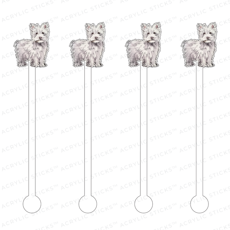 SHORT-HAIRED MALTESE ACRYLIC STIR STICKS