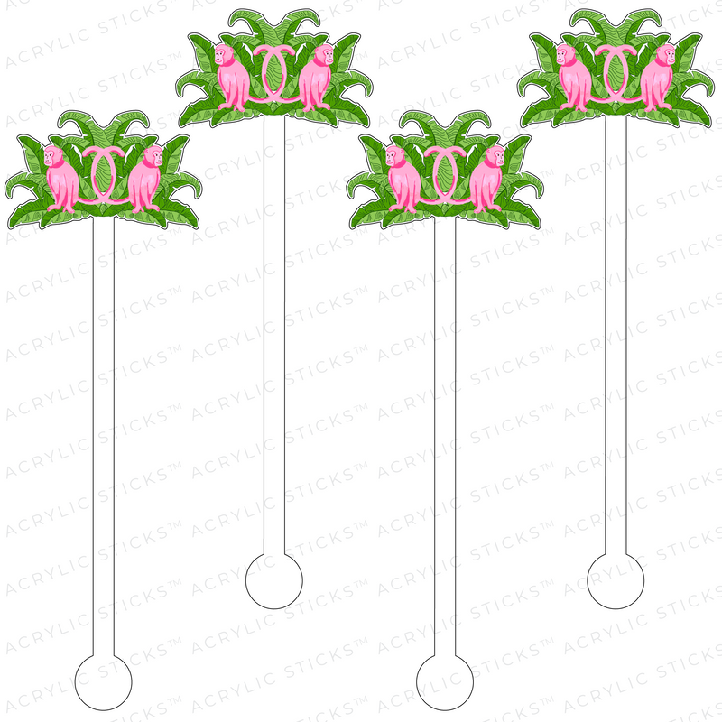 AS X TAYLOR BEACH DESIGN MONKEY PALMS ACRYLIC STIR STICKS