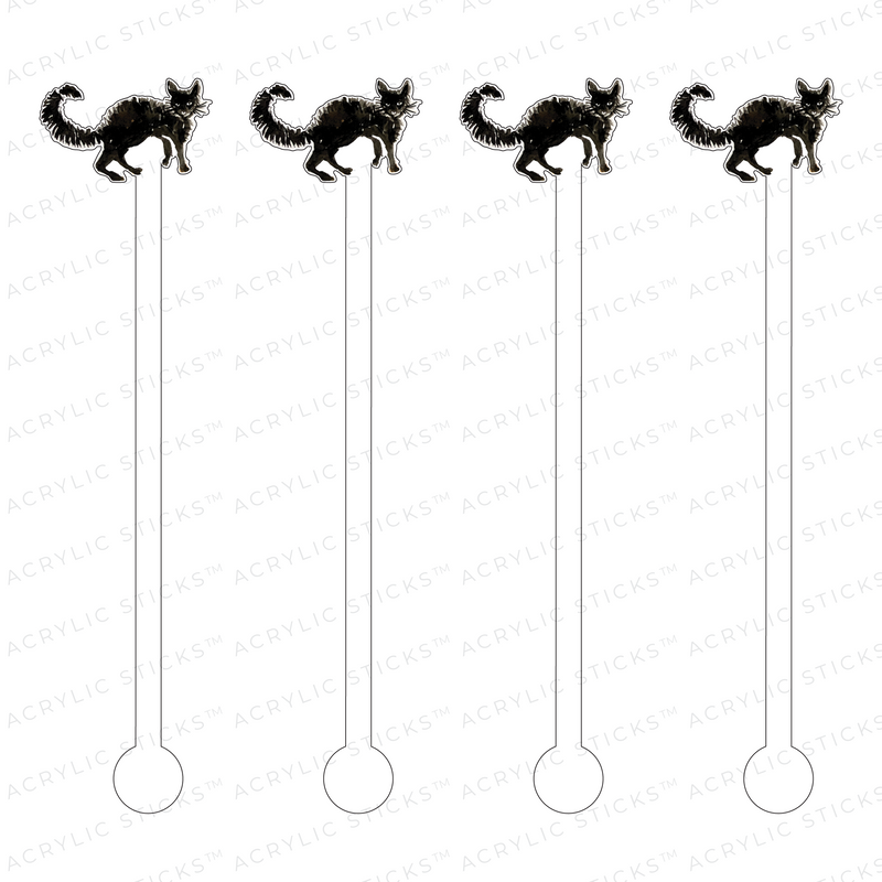 BLACK CAT ACRYLIC STIR STICKS