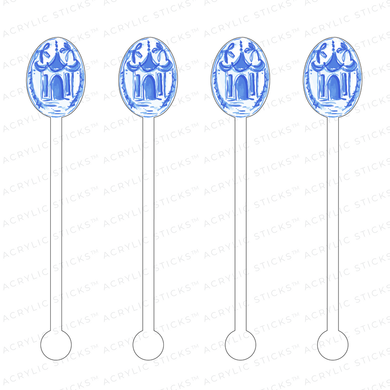 AS X TAYLOR BEACH DESIGN CHINOIS PAGODA EASTER EGG ACRYLIC STIR STICKS